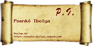 Psenkó Ibolya névjegykártya